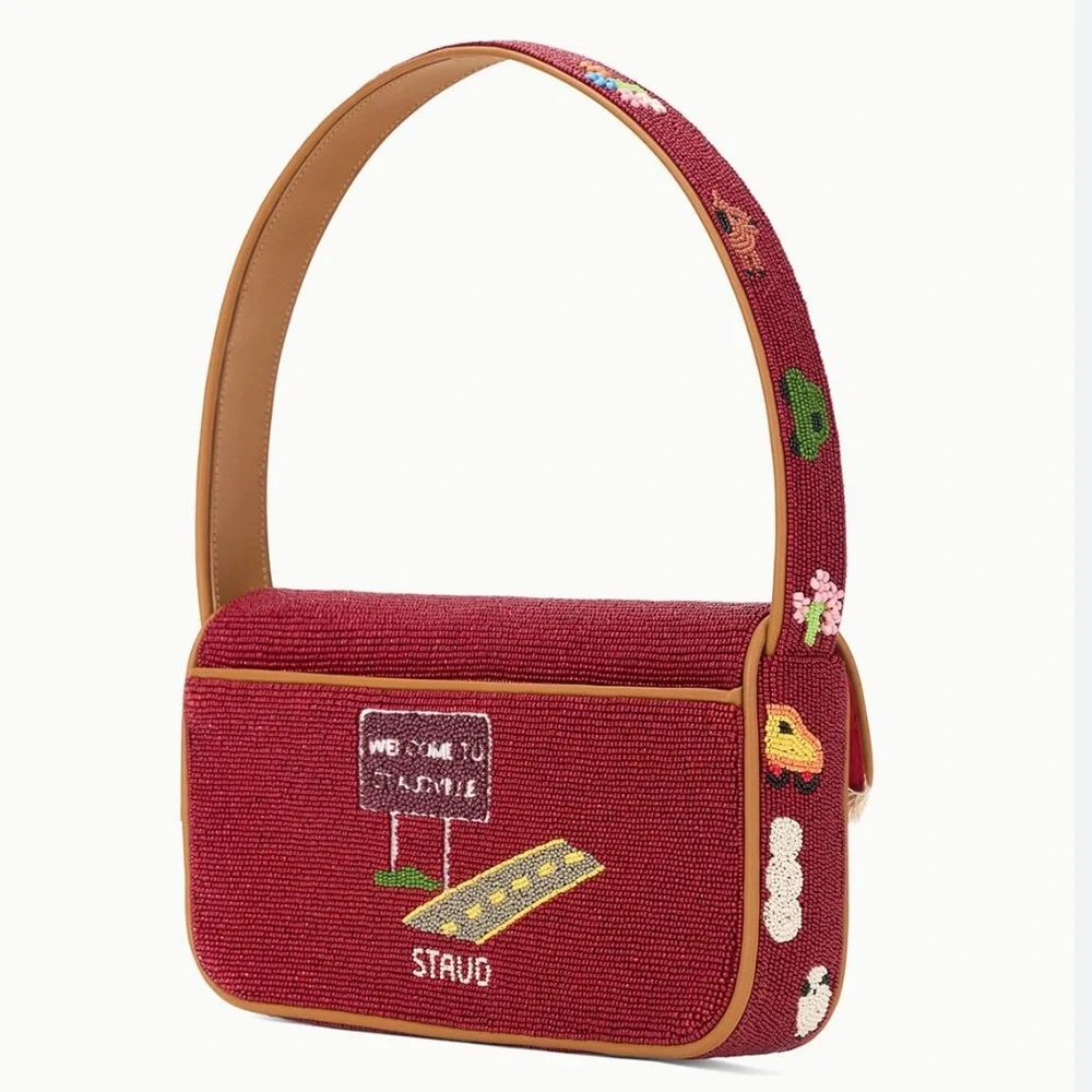 NWT STAUD Tommy Beaded Bag, Town Folk - Picture 3 of 4